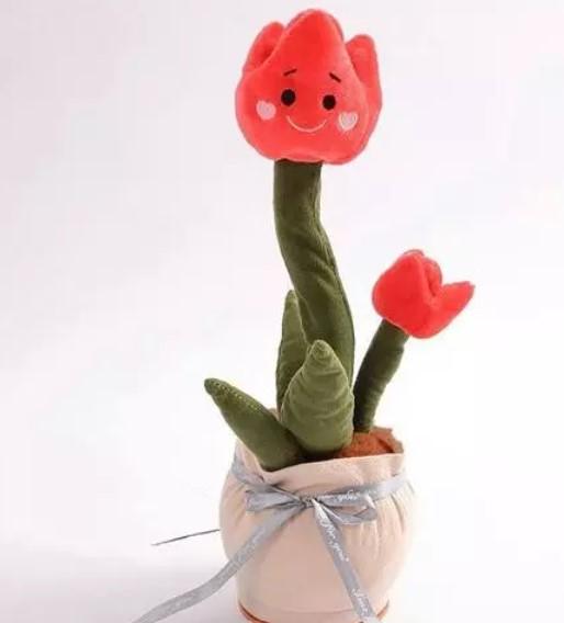 ROSE USB Dancing Cactus Toy Rose Chargeable and Recording Storage, Mimics, Dance and Singing Features