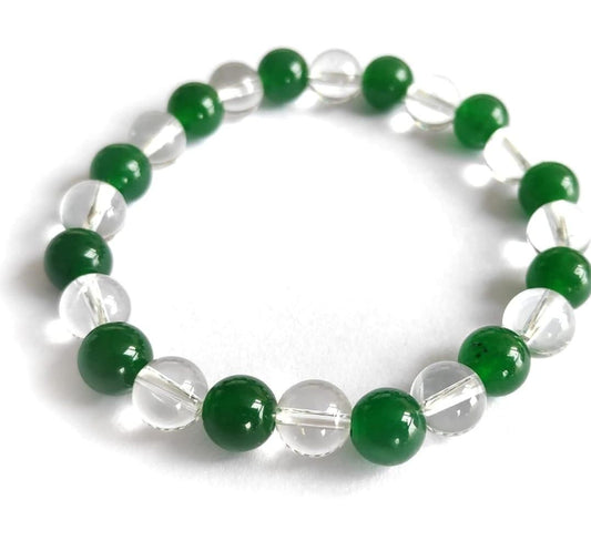 Green Aventurine & Clear Bracelet (Pack of 2)